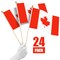 G128 24 Pack Handheld Canada Canadian Stick Flags | 12x18 In | Printed 150D Polyester, Country Flag, Solid Wooden Stick, Spear Gold Tip